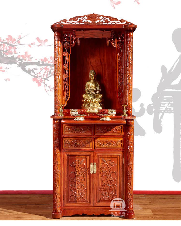 中式实木带门佛柜